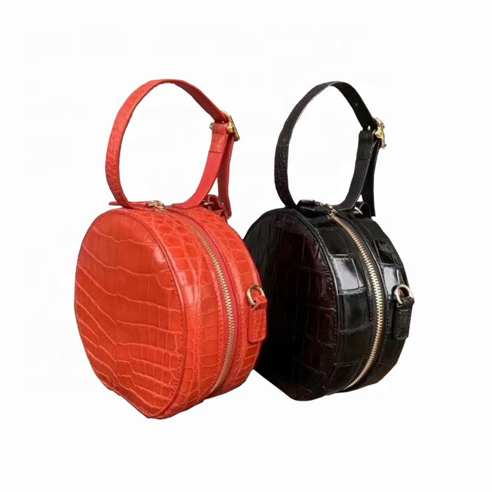2019 Trendy Genuine Crocodile Leather Round Circle Bag Luxury Women Handbag - jranter