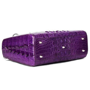 Handmade Genuine Crocodile Hornback Leather Handbag For Women