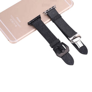 Premium Stingray Leather Watch Band Strap For Apple 38mm/40mm Apple Watch - jranter