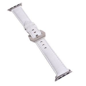 White Crocodile Leather 20mm Watch Band For Apple Watch - jranter