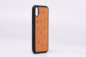 Real Ostrich Leather iPhone X Cover - jranter