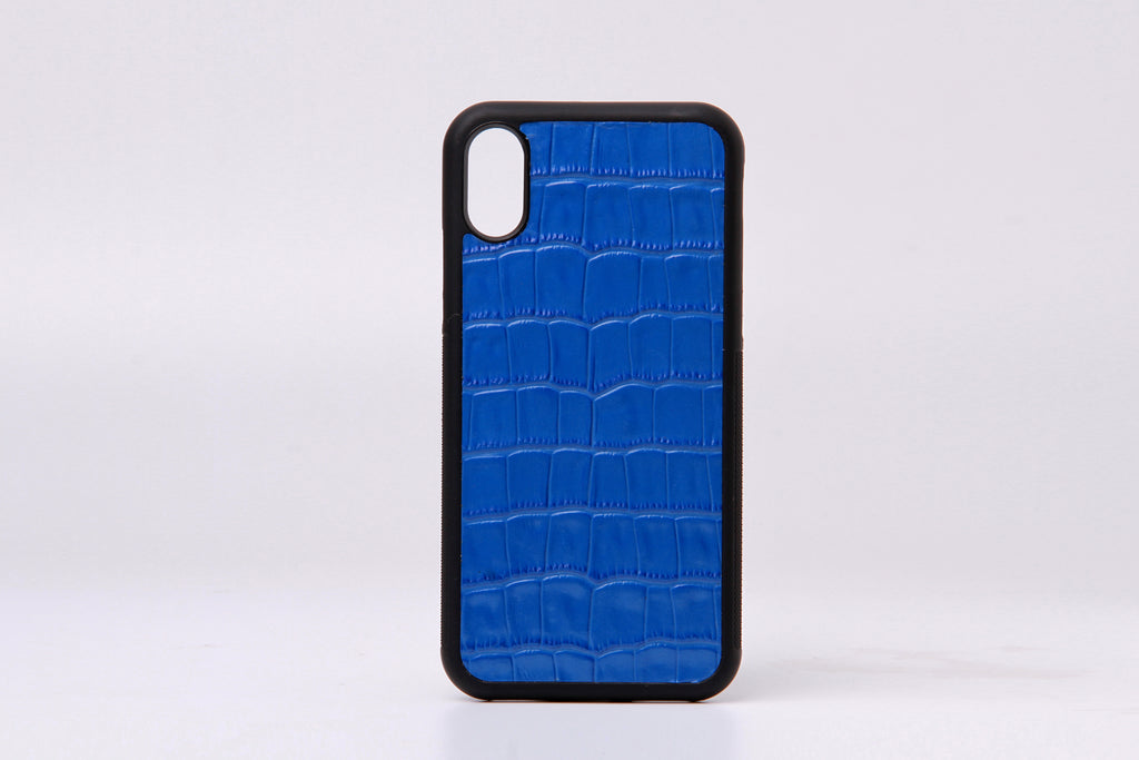 Blue Croc Pattern iPhone X Cover - jranter