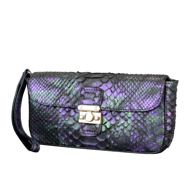 Python Leather Women Clutch Bag - jranter