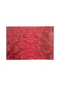 Red Real Python Skin Card Holder - jranter